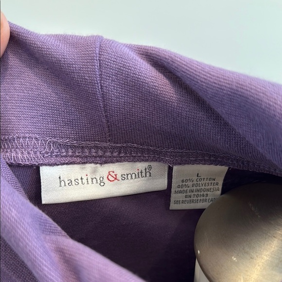 Hasting & Smith Large Purple Relaxed Long Sleeve Tee - Picture 2 of 10